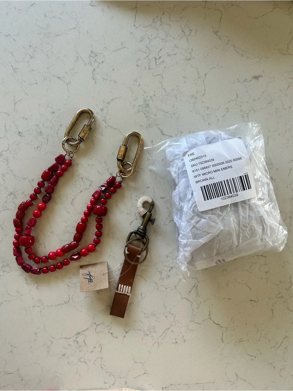 Free People Bag Charm Bundle-Micro Emerson, Swag Charm, & Keychain